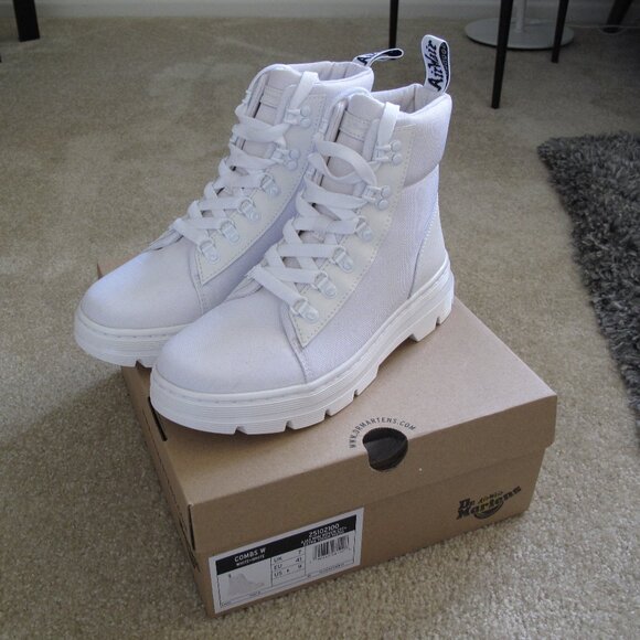 Dr. Martens Shoes - DR. MARTENS Combs White Boots NWT